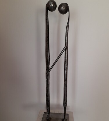 Sculpture titled "LIAISON AMOUREUSE 6" by Gerard Lami, Original Artwork, Metals