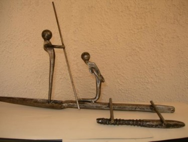 Sculpture intitulée "PIROGUE A BALANCIER" par Gerard Lami, Œuvre d'art originale