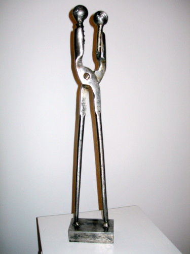 Sculpture titled "bavardage-amoureux.…" by Gerard Lami, Original Artwork, Metals