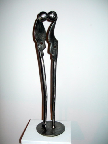 Sculpture titled "DANSONS JOUE CONTRE…" by Gerard Lami, Original Artwork, Metals