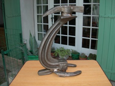 Sculpture titled "LE LIEVRE" by Gerard Lami, Original Artwork, Metals