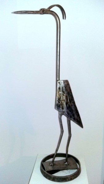 Sculpture titled "LE HERON D'ACIER /T…" by Gerard Lami, Original Artwork, Metals