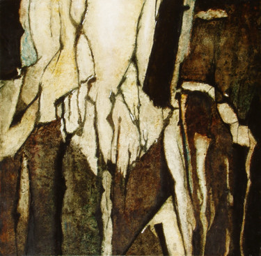Malerei mit dem Titel ""La chute des damné…" von Abstract Painter Vieville, Original-Kunstwerk, Öl