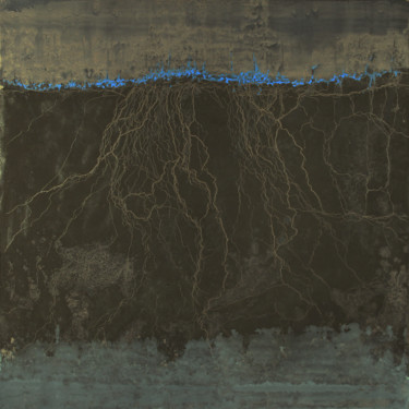 Peinture intitulée ""Les racines du cie…" par Abstract Painter Vieville, Œuvre d'art originale, Huile Monté sur Châssis en b…