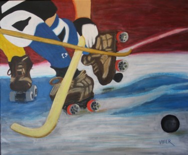 Painting titled "hockey 3" by Vifer, Original Artwork, Acrylic