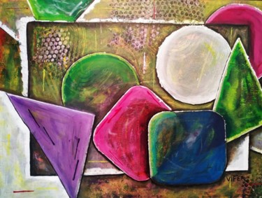 Painting titled "FORMAS E CORES - 1" by Vifer, Original Artwork, Acrylic