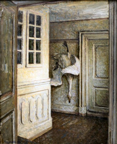 Pittura intitolato "Intérieur avec cygn…" da Viggo Johansen, Opera d'arte originale, Olio