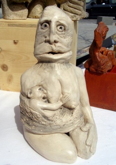 Sculpture intitulée "maman et moi" par Isabelle Vigo, Œuvre d'art originale