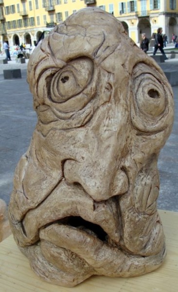 Sculpture intitulée "masque  en gres" par Isabelle Vigo, Œuvre d'art originale, Céramique