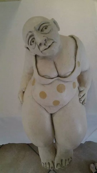 Sculpture titled "femme assise tranqu…" by Isabelle Vigo, Original Artwork, Terra cotta