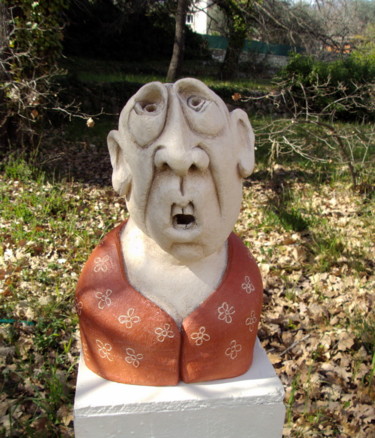 Escultura intitulada ""Roger"" por Isabelle Vigo, Obras de arte originais, Cerâmica