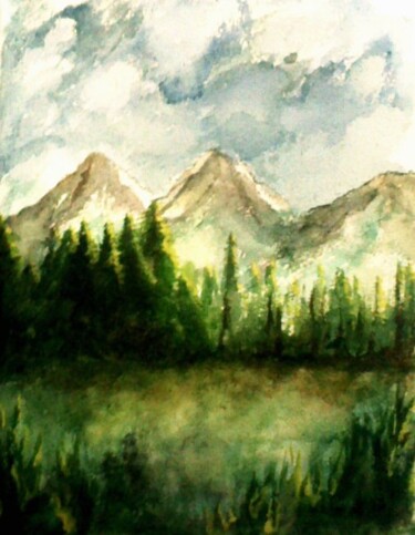 Painting titled "pasture land" by Vijay S, Original Artwork, Oil
