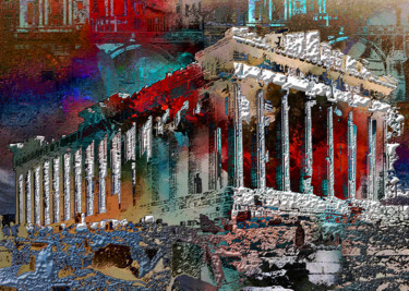Painting titled "Acropolis-2" by Vijit Pillai, Original Artwork, Acrylic