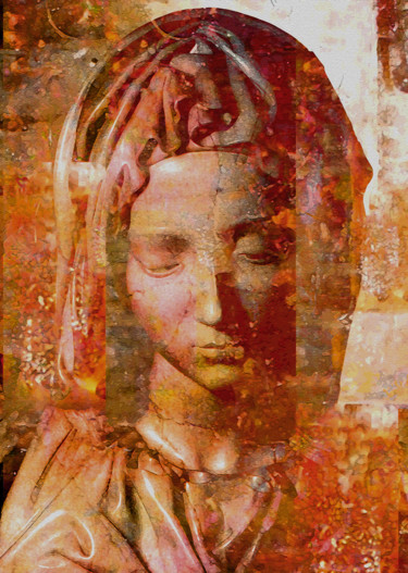 Painting titled "Pieta Madonna" by Vijit Pillai, Original Artwork, Acrylic