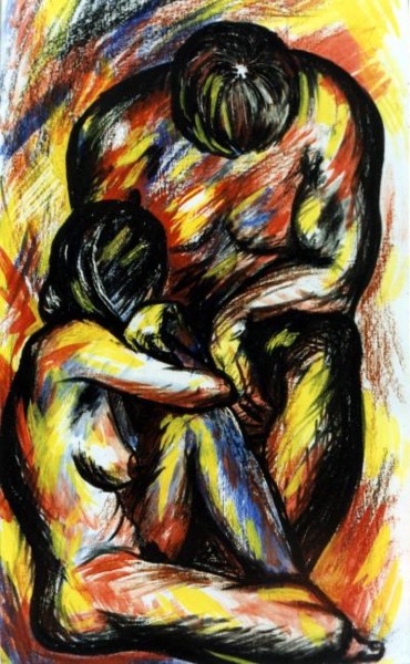 Картина под названием "двое" - Кострицкий Владимир, Подлинное произведение искусства