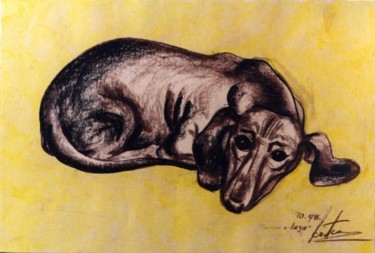 Картина под названием "маленькая собачка" - Кострицкий Владимир, Подлинное произведение искусства