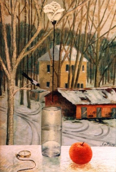 Картина под названием "пейзаж за окном" - Кострицкий Владимир, Подлинное произведение искусства