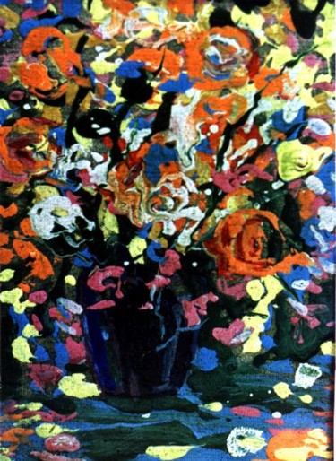 Картина под названием "синяя ваза" - Кострицкий Владимир, Подлинное произведение искусства