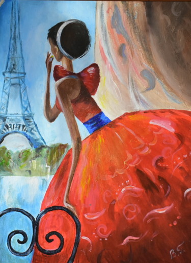 Painting titled "Париж" by Viktoriia Grishina, Original Artwork, Acrylic