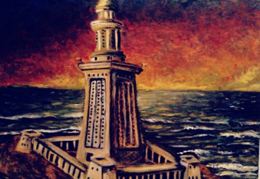 Painting titled "Pharos of Alexandria" by Vika Benkovska, Original Artwork