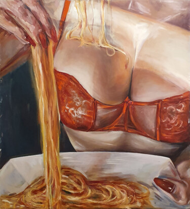 Painting titled "Tasty" by Vika Skaya, Original Artwork, Oil