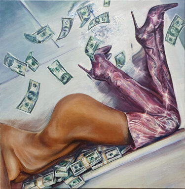Pittura intitolato "Money" da Vika Skaya, Opera d'arte originale, Olio