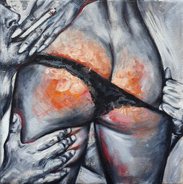 Malerei mit dem Titel "spank" von Vika Skaya, Original-Kunstwerk, Öl