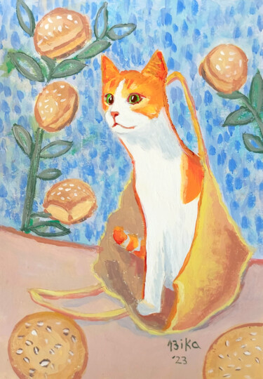Desenho intitulada "Cookie" por Viktoriia Slavinska, Obras de arte originais, Acrílico