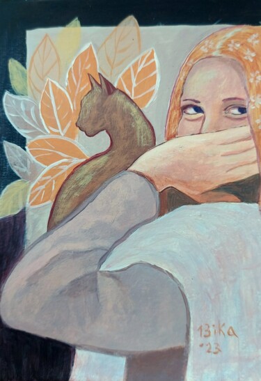 Schilderij getiteld "Look" door Viktoriia Slavinska, Origineel Kunstwerk, Acryl