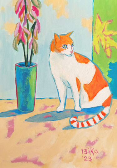 Malerei mit dem Titel "Pet" von Viktoriia Slavinska, Original-Kunstwerk, Acryl