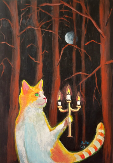 Pintura titulada "In the forest" por Viktoriia Slavinska, Obra de arte original, Acrílico