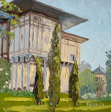 Ζωγραφική με τίτλο "Mansion" από Viktoriia Slavinska, Αυθεντικά έργα τέχνης, Λάδι