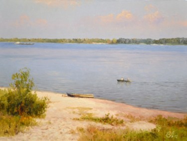 Картина под названием "песчаный берег" - Викентий Лукиянов, Подлинное произведение искусства, Масло