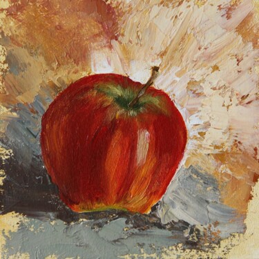 Peinture intitulée "Apple" par Vikki Wild, Œuvre d'art originale, Huile