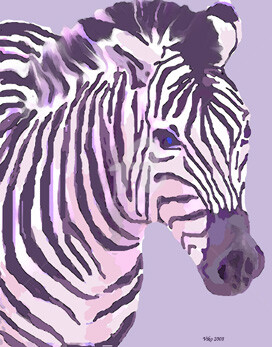 Painting titled "zebra on grey" by Viktor Kovbunov, Original Artwork