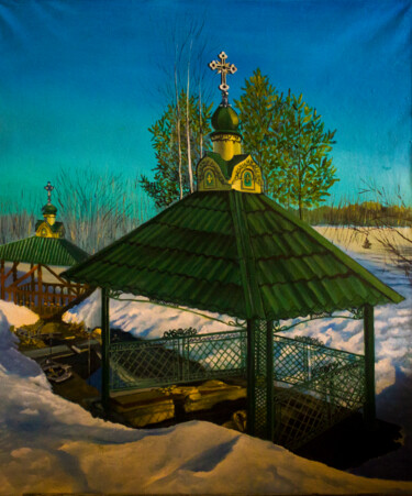Peinture intitulée "Родник на Дальней Т…" par Viktor Tverskov, Œuvre d'art originale, Huile