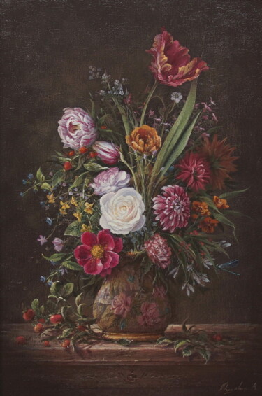 Malarstwo zatytułowany „Flower symphony” autorstwa Viktar Yushkevich Yuvart, Oryginalna praca, Akryl