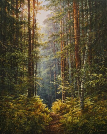 Pittura intitolato "Wisper of the forest" da Viktar Yushkevich Yuvart, Opera d'arte originale, Acrilico