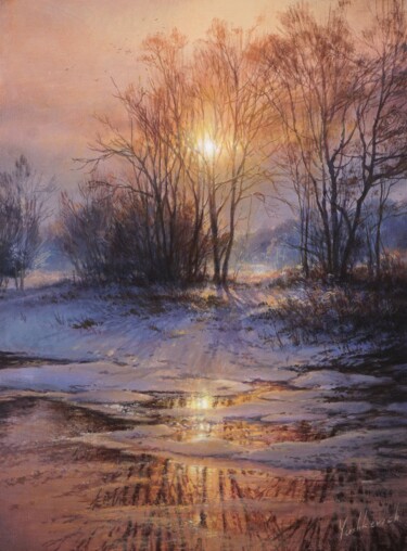 Painting titled "Winter Symphony of…" by Viktar Yushkevich Yuvart, Original Artwork, Acrylic