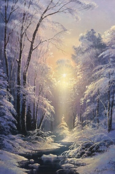 Painting titled "Winter mystery" by Viktar Yushkevich Yuvart, Original Artwork, Acrylic