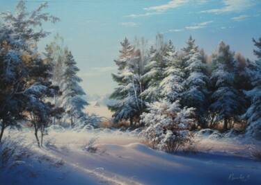 Malerei mit dem Titel "Winter dream" von Viktar Yushkevich Yuvart, Original-Kunstwerk, Acryl