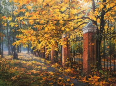 Painting titled "Old park" by Viktar Yushkevich Yuvart, Original Artwork, Acrylic