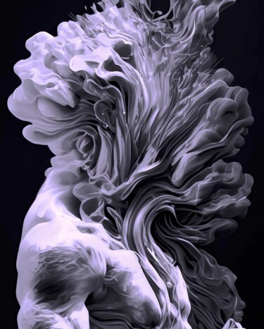 "Atlas BW" başlıklı Dijital Sanat Viktor Artemev tarafından, Orijinal sanat, AI tarafından oluşturulan görüntü