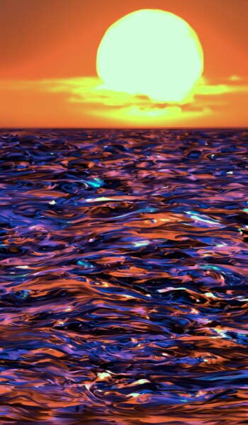 Digital Arts titled "Sunset II" by Viktor Artemev, Original Artwork, Digital Painting