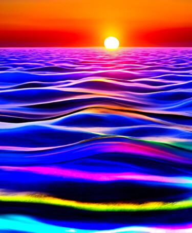 Digitale Kunst mit dem Titel "Sunset" von Viktor Artemev, Original-Kunstwerk, Digitale Malerei