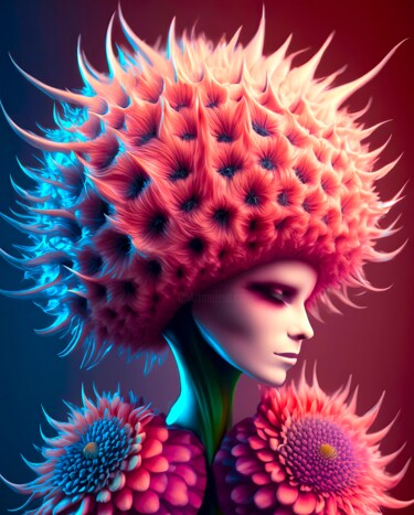 Digitale Kunst mit dem Titel "Manflower" von Viktor Artemev, Original-Kunstwerk, Digitale Malerei