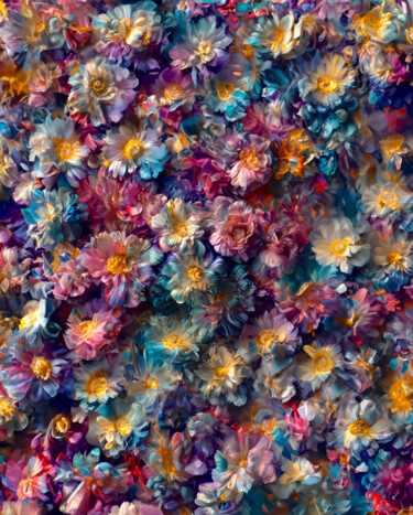 Digitale Kunst mit dem Titel "Flowers 22" von Viktor Artemev, Original-Kunstwerk, Digitale Malerei