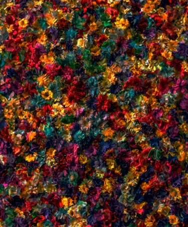 Arts numériques intitulée "Floral constellation" par Viktor Artemev, Œuvre d'art originale, Peinture numérique