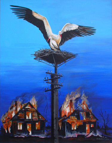 Peinture intitulée "Wings of hope" par Viktor Babak, Œuvre d'art originale, Acrylique