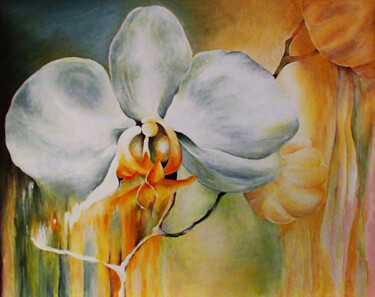 Schilderij getiteld "Orchid" door Viktor Babak, Origineel Kunstwerk, Acryl